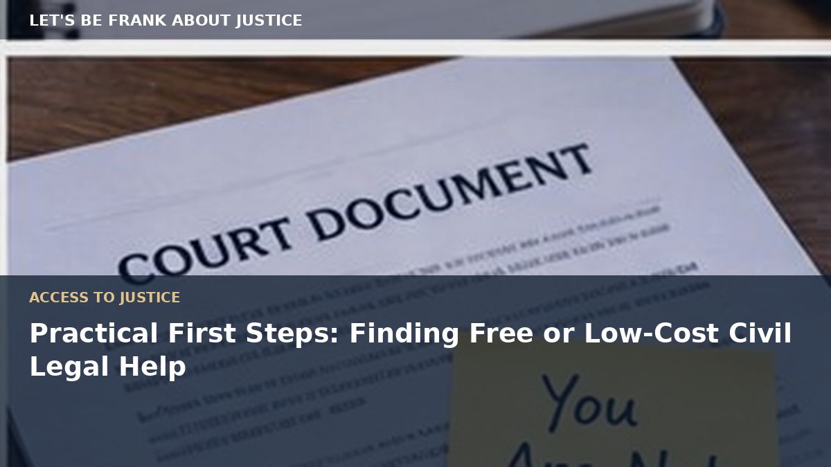 Practical First Steps: Finding Free or Low-Cost Civil Legal Help