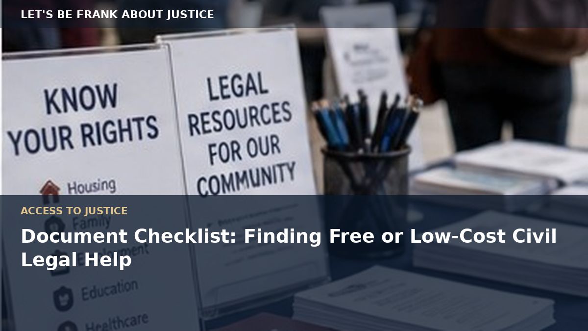 Document Checklist: Finding Free or Low-Cost Civil Legal Help