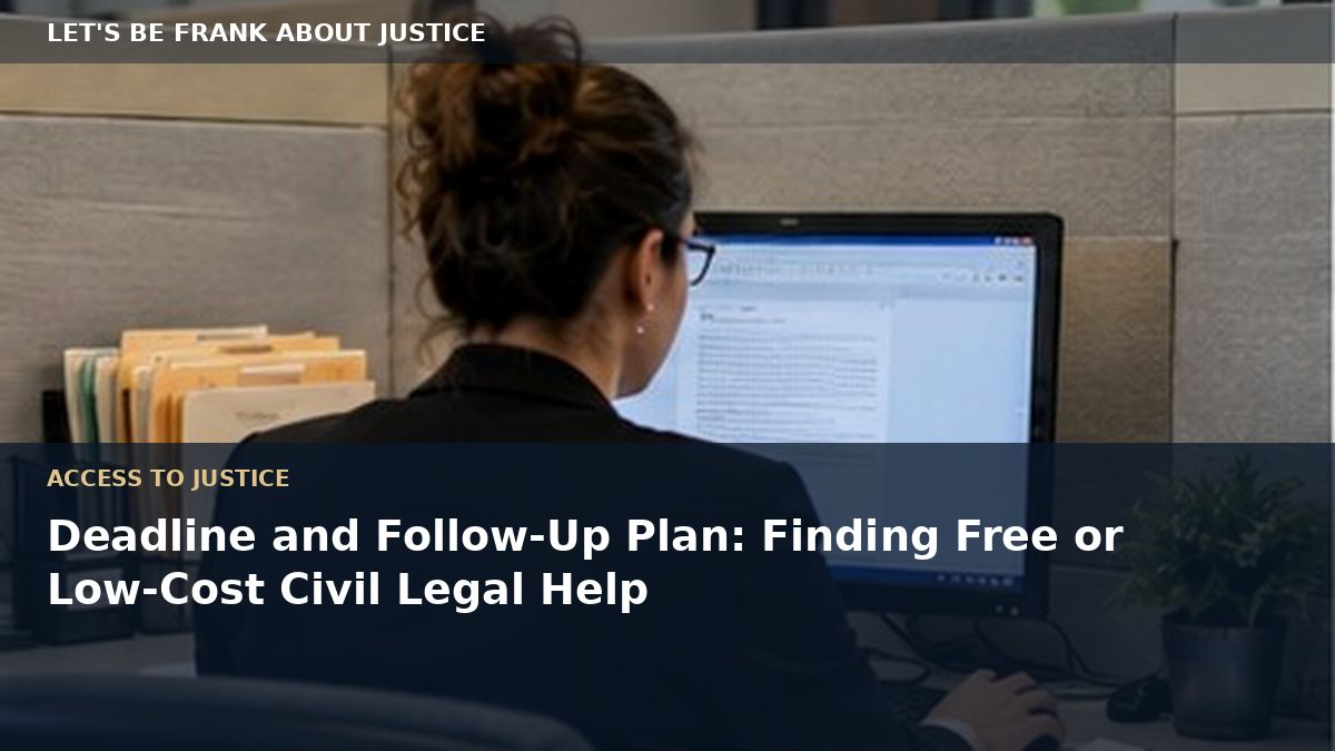 Deadline and Follow-Up Plan: Finding Free or Low-Cost Civil Legal Help