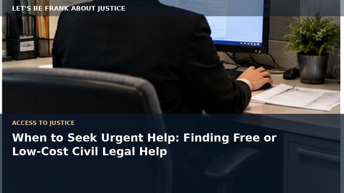 When to Seek Urgent Help: Finding Free or Low-Cost Civil Legal Help