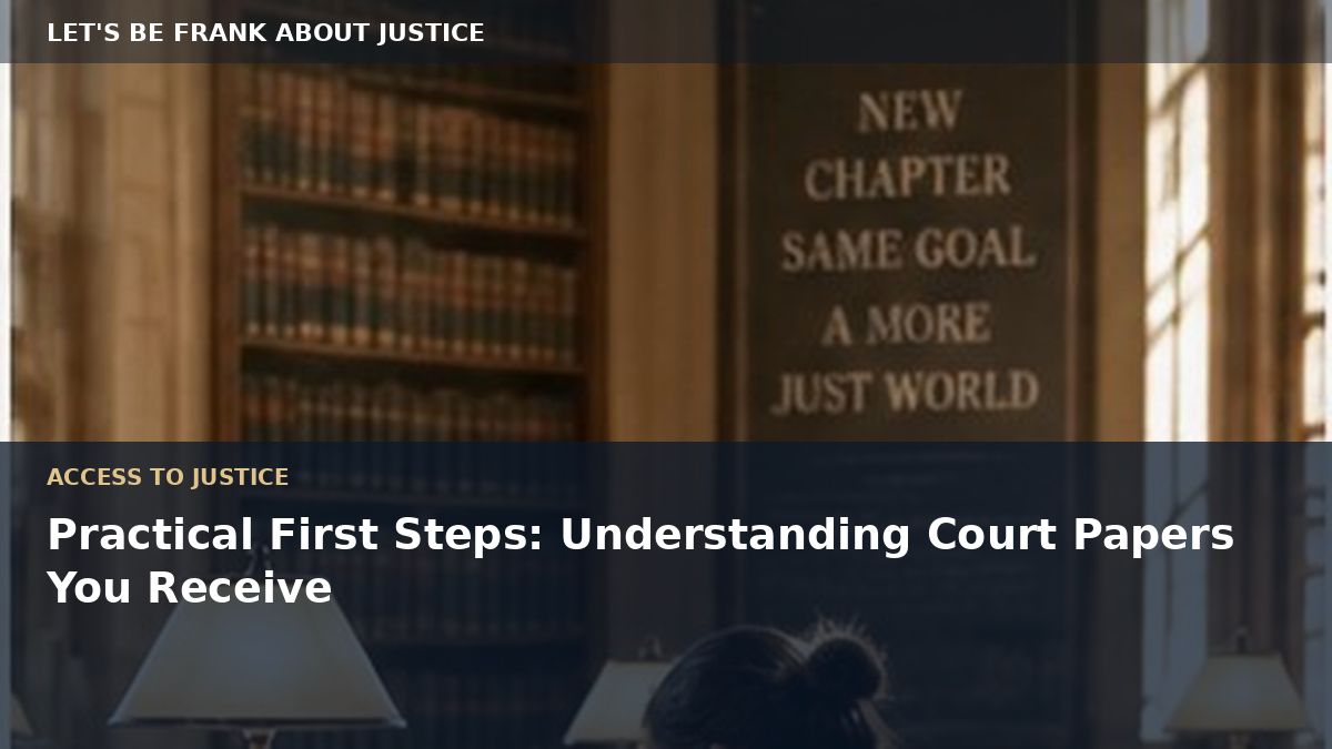 Practical First Steps: Understanding Court Papers You Receive