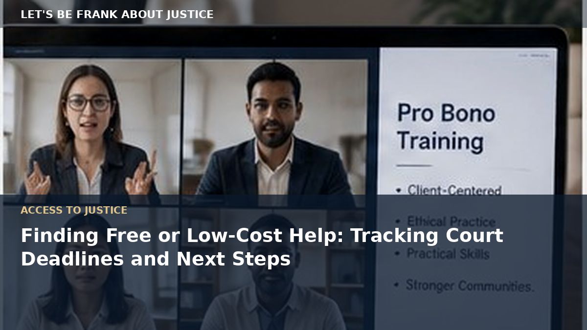 Finding Free or Low-Cost Help: Tracking Court Deadlines and Next Steps