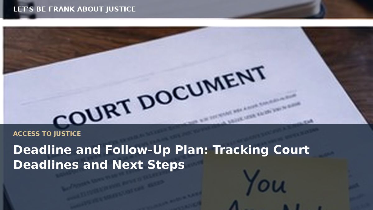 Deadline and Follow-Up Plan: Tracking Court Deadlines and Next Steps