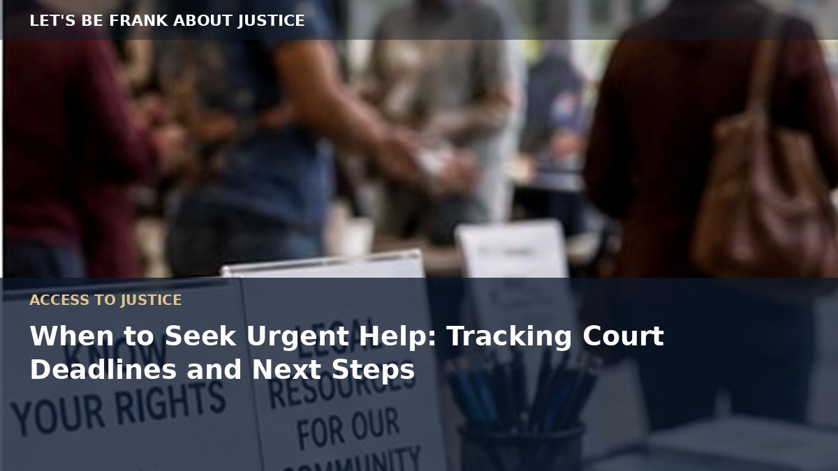 When to Seek Urgent Help: Tracking Court Deadlines and Next Steps