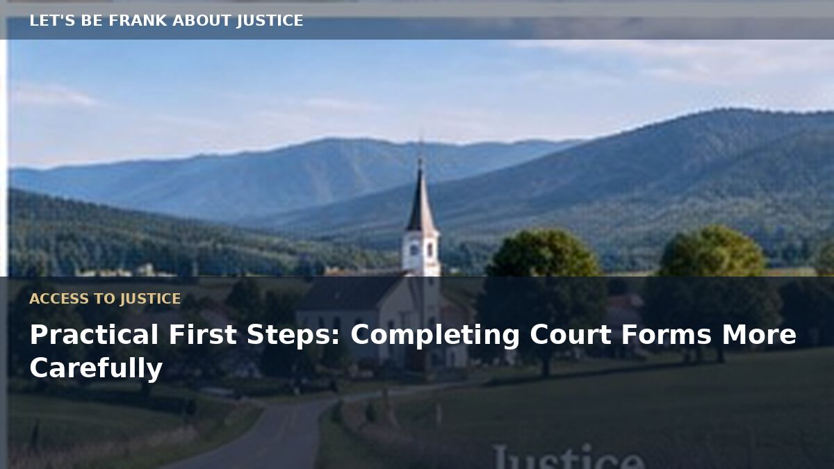 Practical First Steps: Completing Court Forms More Carefully