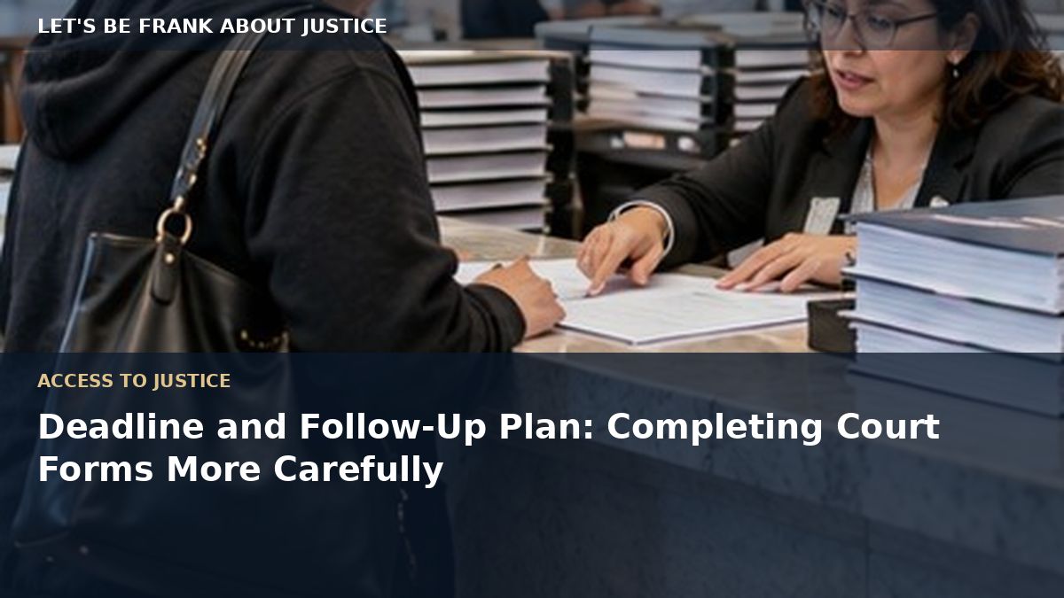 Deadline and Follow-Up Plan: Completing Court Forms More Carefully