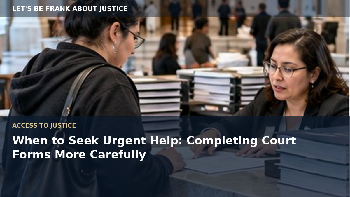 When to Seek Urgent Help: Completing Court Forms More Carefully