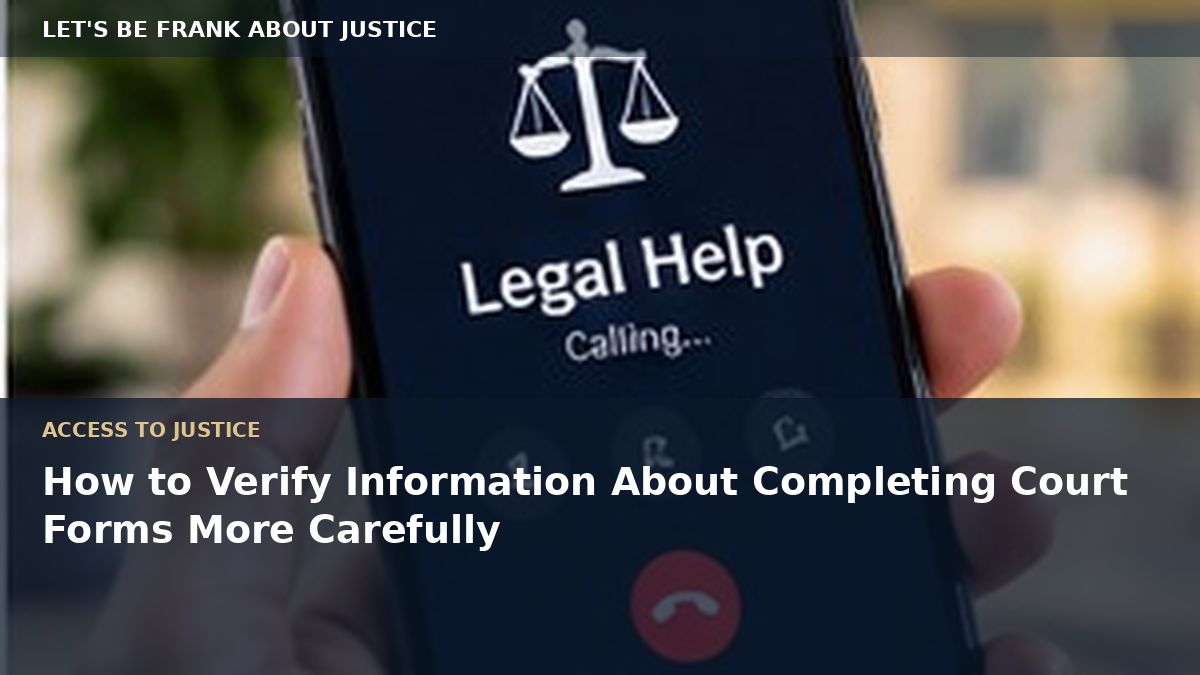 How to Verify Information About Completing Court Forms More Carefully
