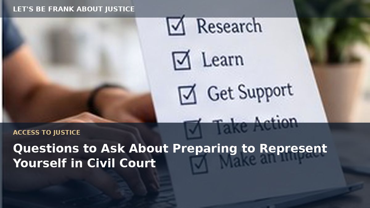 Questions to Ask About Preparing to Represent Yourself in Civil Court