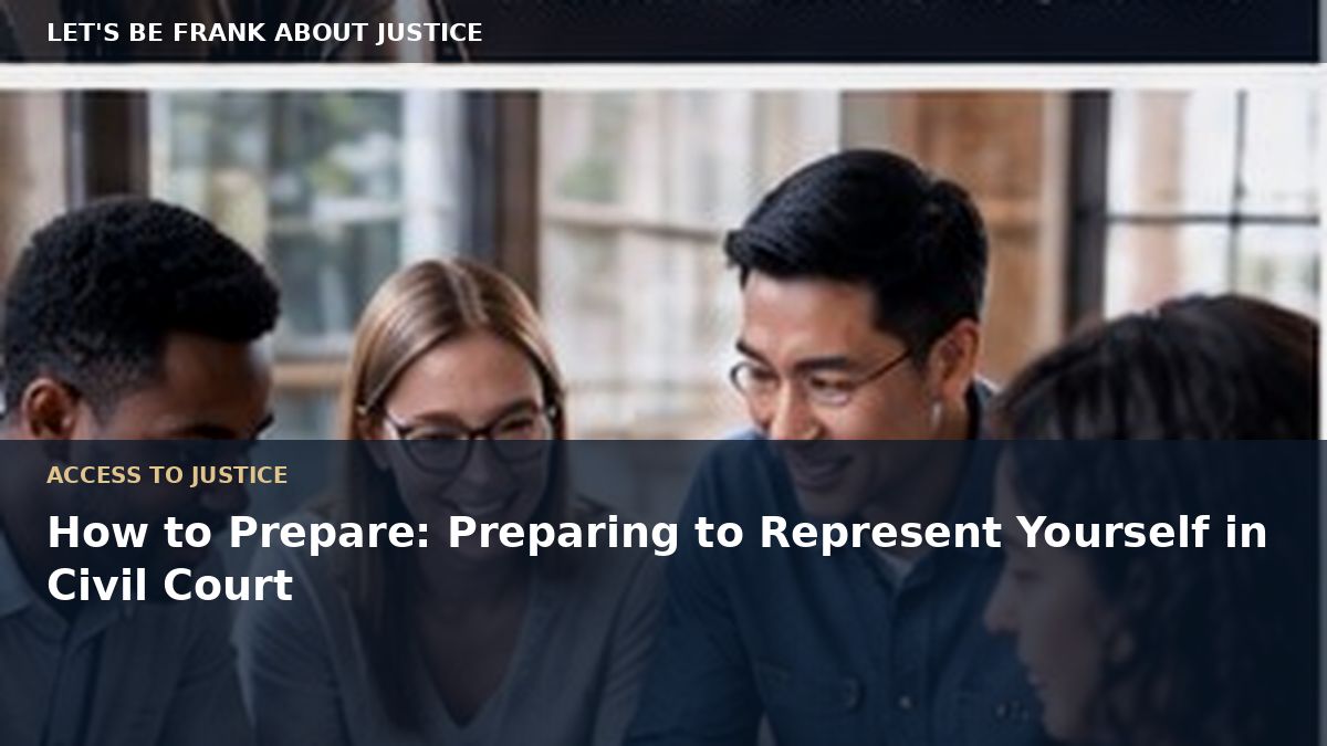 How to Prepare: Preparing to Represent Yourself in Civil Court