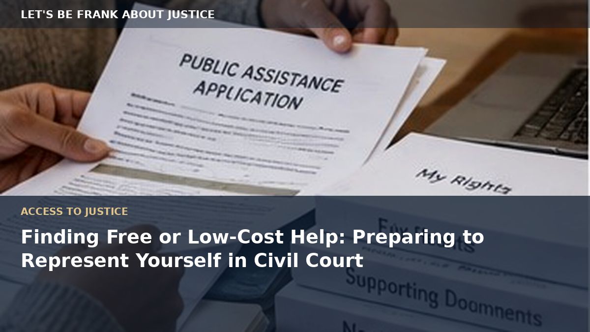Finding Free or Low-Cost Help: Preparing to Represent Yourself in Civil Court
