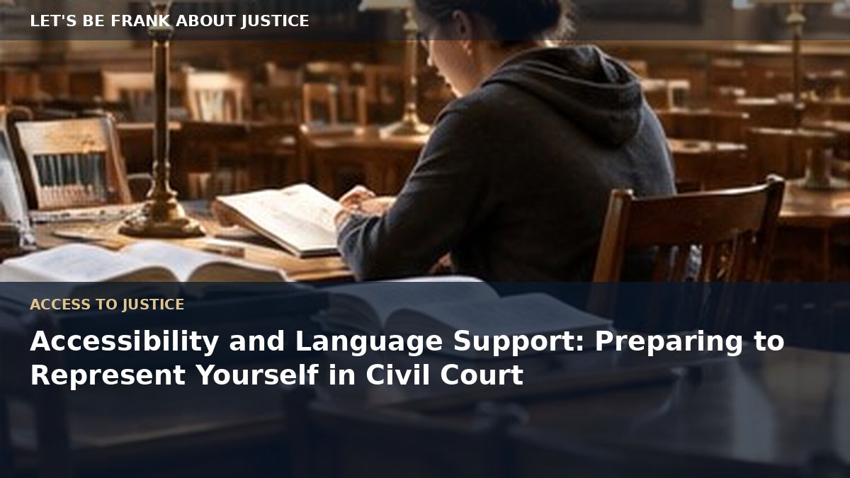 Accessibility and Language Support: Preparing to Represent Yourself in Civil Court