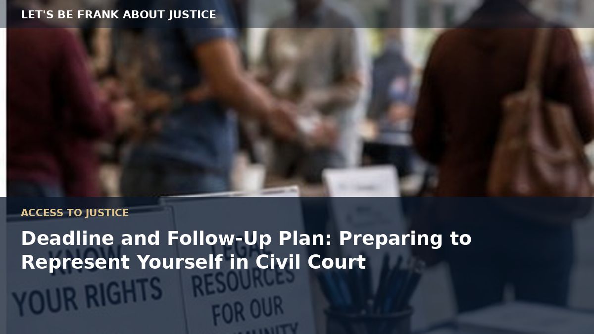 Deadline and Follow-Up Plan: Preparing to Represent Yourself in Civil Court