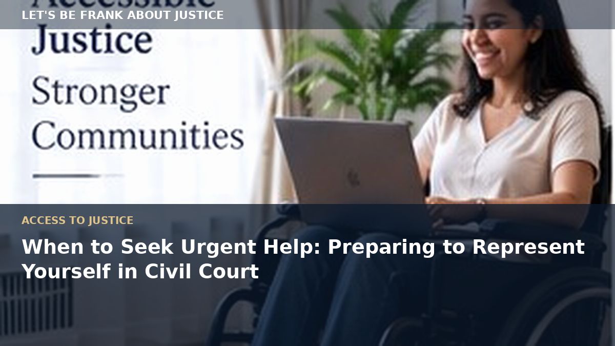 When to Seek Urgent Help: Preparing to Represent Yourself in Civil Court