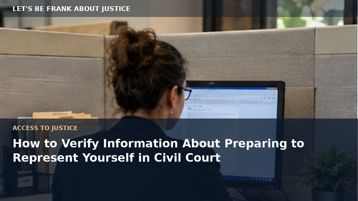How to Verify Information About Preparing to Represent Yourself in Civil Court