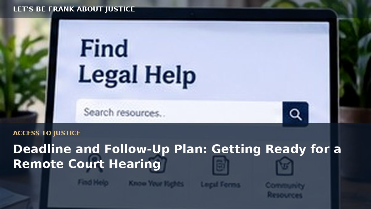 Deadline and Follow-Up Plan: Getting Ready for a Remote Court Hearing