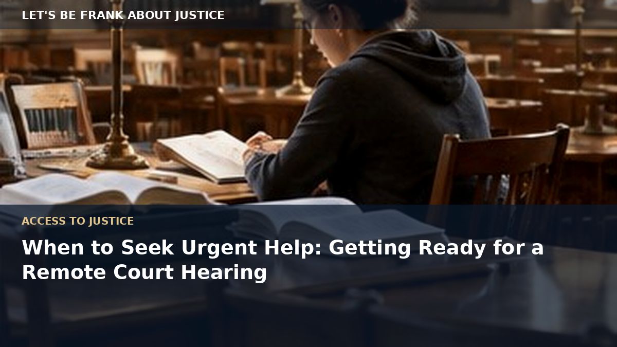 When to Seek Urgent Help: Getting Ready for a Remote Court Hearing