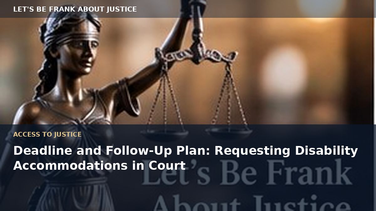 Deadline and Follow-Up Plan: Requesting Disability Accommodations in Court