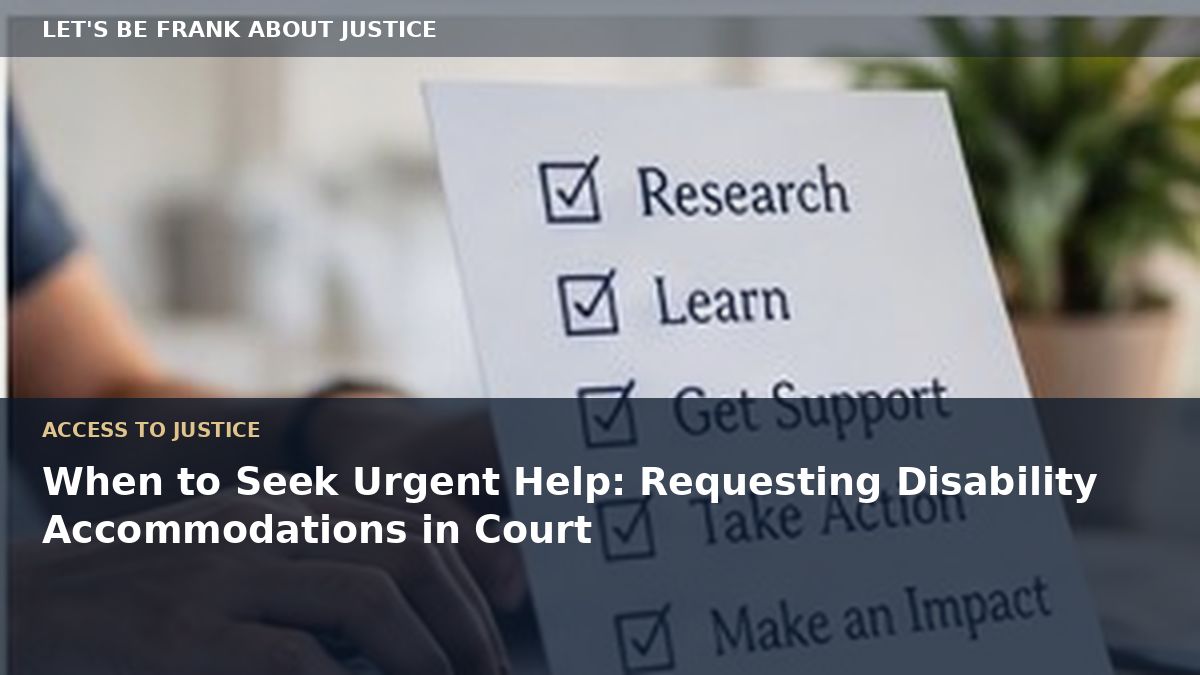 When to Seek Urgent Help: Requesting Disability Accommodations in Court