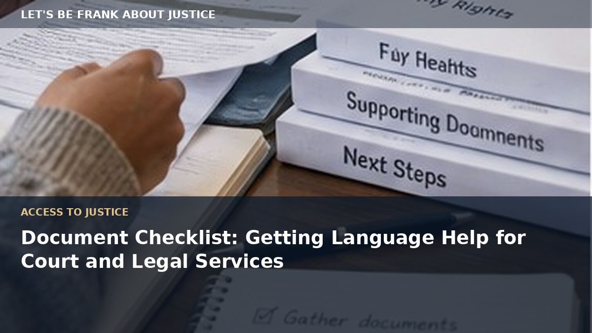 Document Checklist: Getting Language Help for Court and Legal Services
