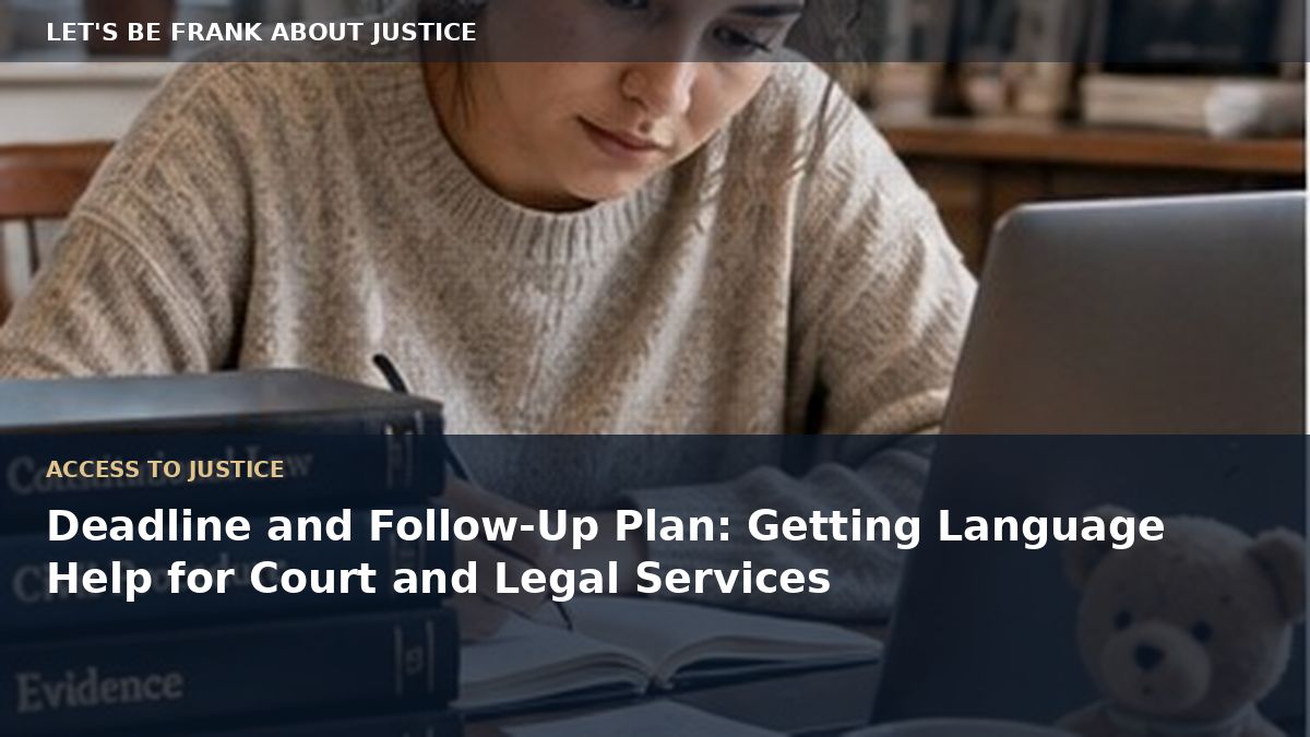 Deadline and Follow-Up Plan: Getting Language Help for Court and Legal Services