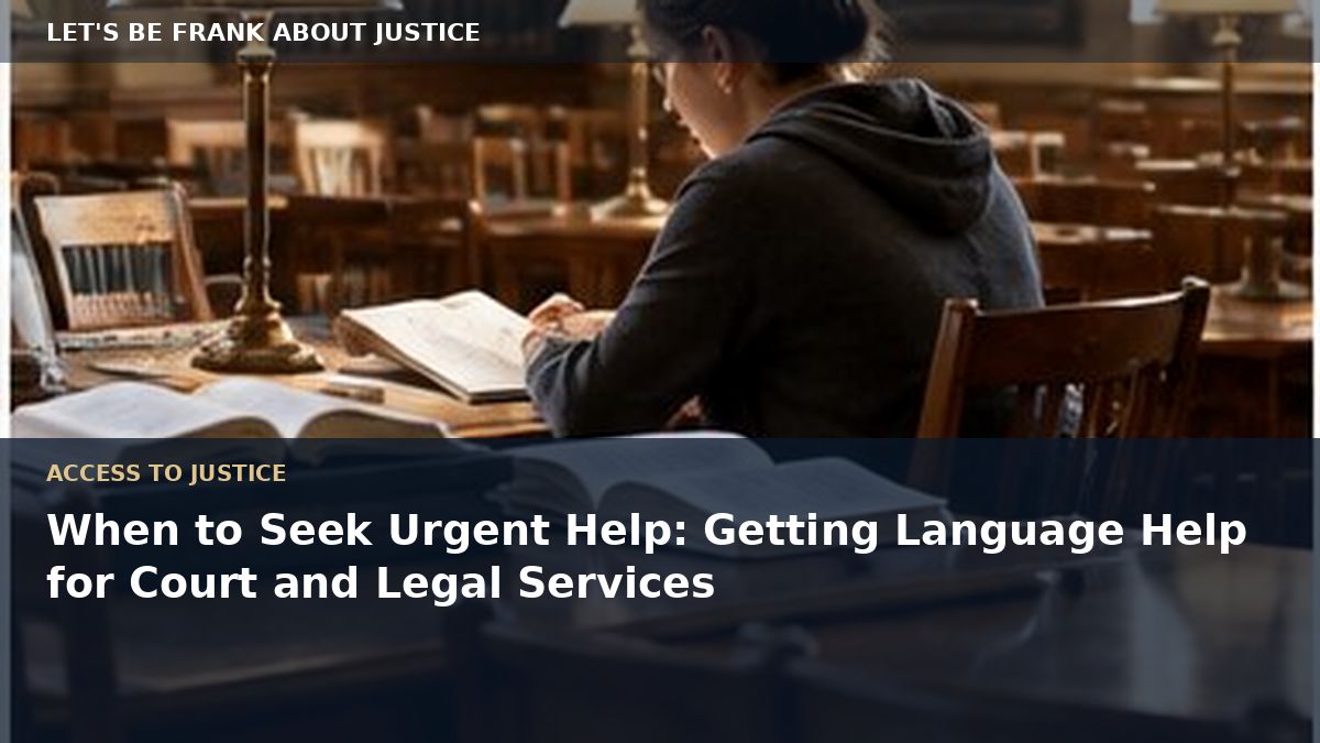 When to Seek Urgent Help: Getting Language Help for Court and Legal Services