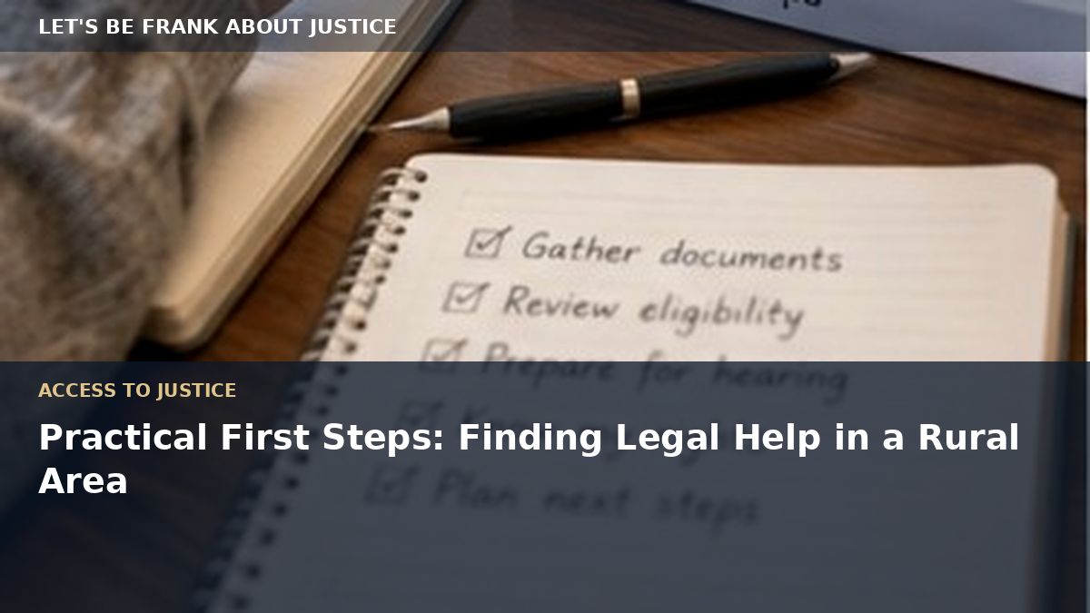 Practical First Steps: Finding Legal Help in a Rural Area