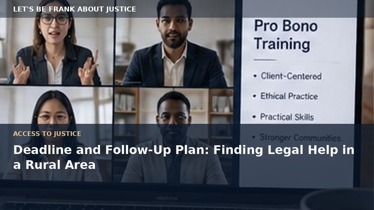 Deadline and Follow-Up Plan: Finding Legal Help in a Rural Area