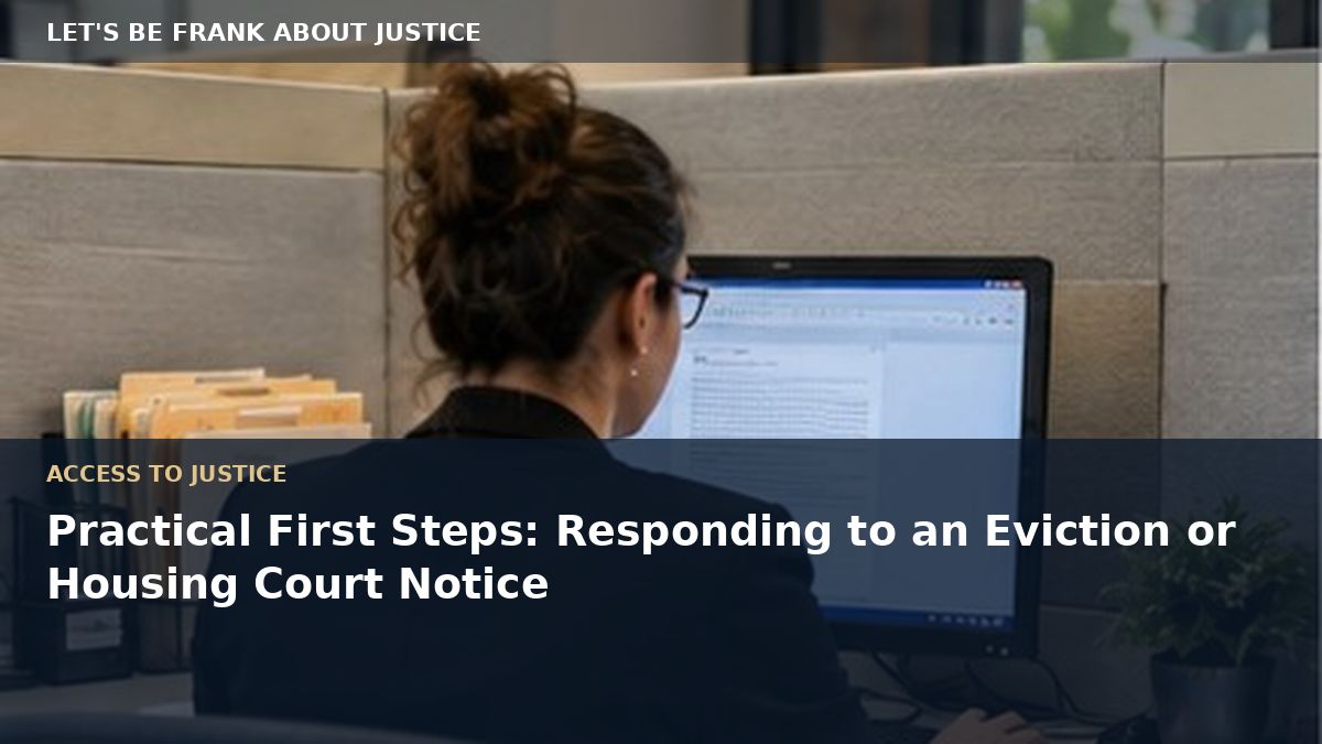 Practical First Steps: Responding to an Eviction or Housing Court Notice