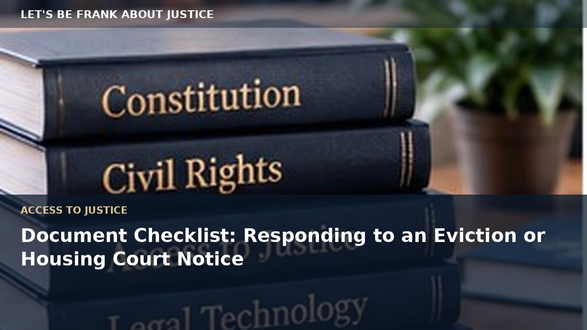 Document Checklist: Responding to an Eviction or Housing Court Notice