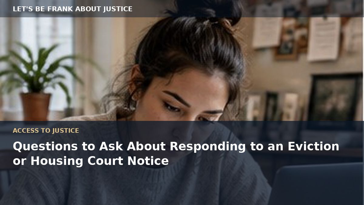 Questions to Ask About Responding to an Eviction or Housing Court Notice