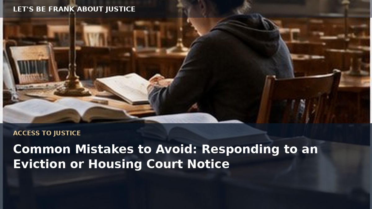Common Mistakes to Avoid: Responding to an Eviction or Housing Court Notice