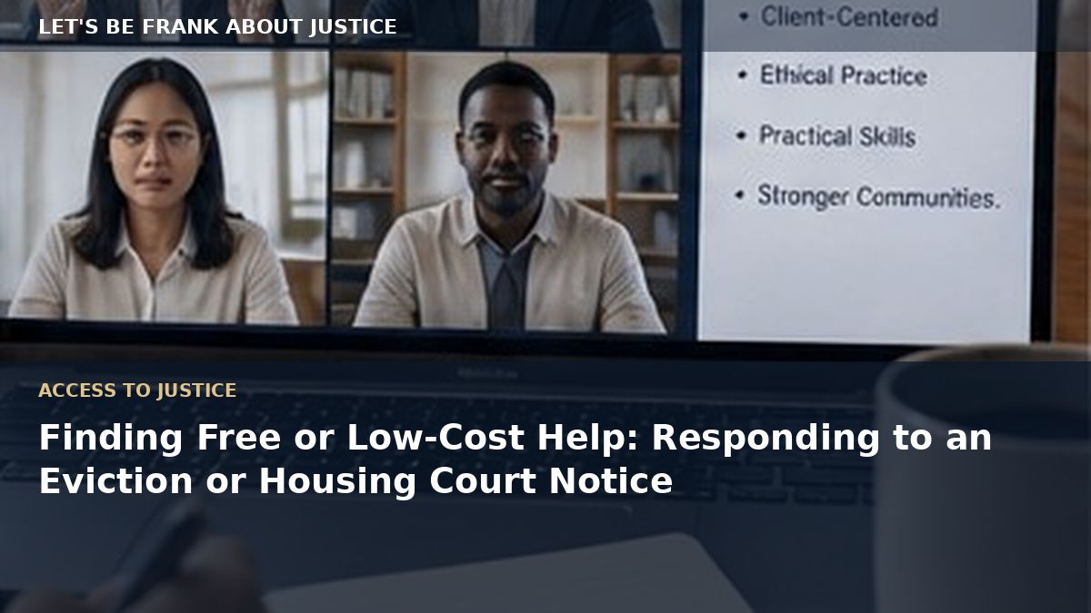 Finding Free or Low-Cost Help: Responding to an Eviction or Housing Court Notice