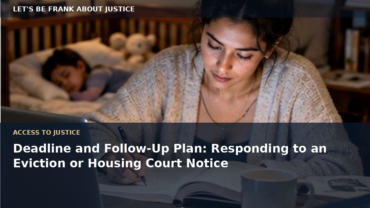 Deadline and Follow-Up Plan: Responding to an Eviction or Housing Court Notice