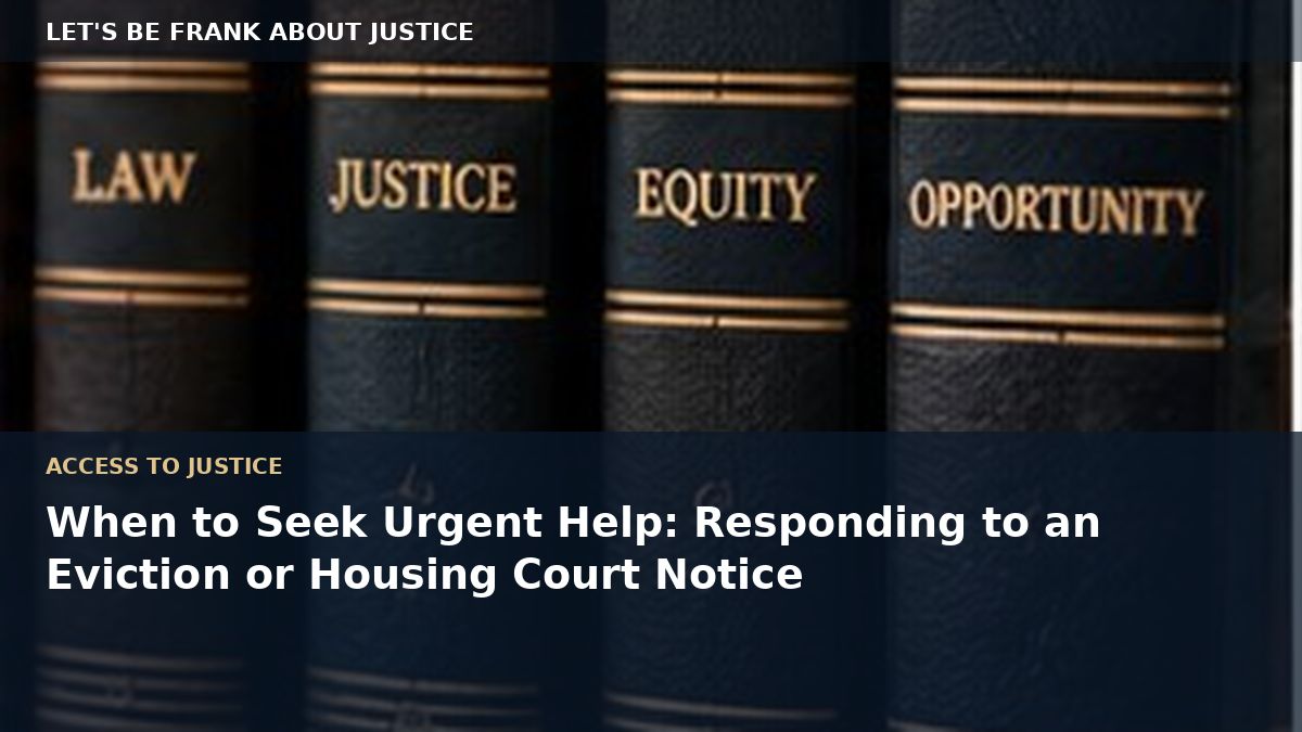 When to Seek Urgent Help: Responding to an Eviction or Housing Court Notice