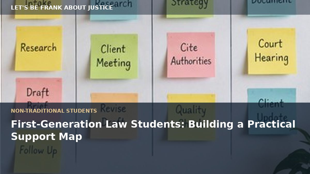First-Generation Law Students: Building a Practical Support Map