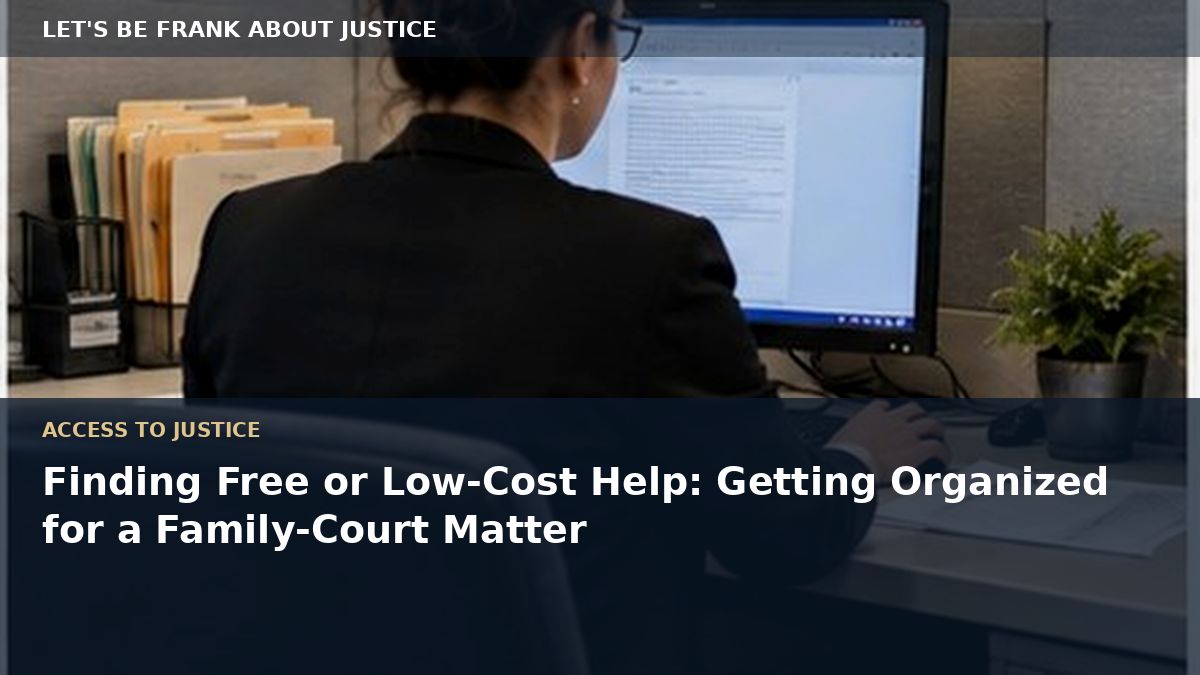 Finding Free or Low-Cost Help: Getting Organized for a Family-Court Matter
