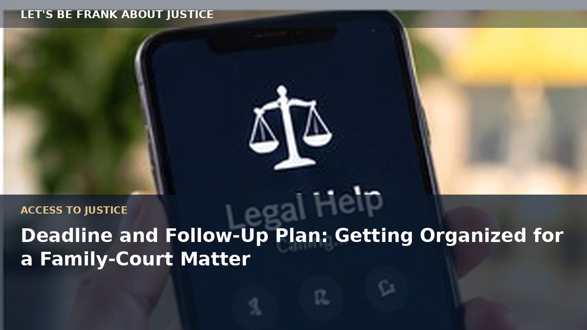 Deadline and Follow-Up Plan: Getting Organized for a Family-Court Matter