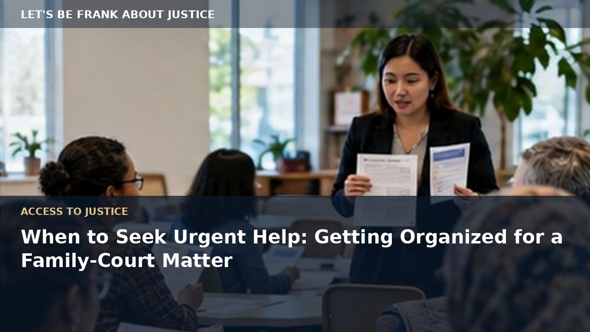 When to Seek Urgent Help: Getting Organized for a Family-Court Matter