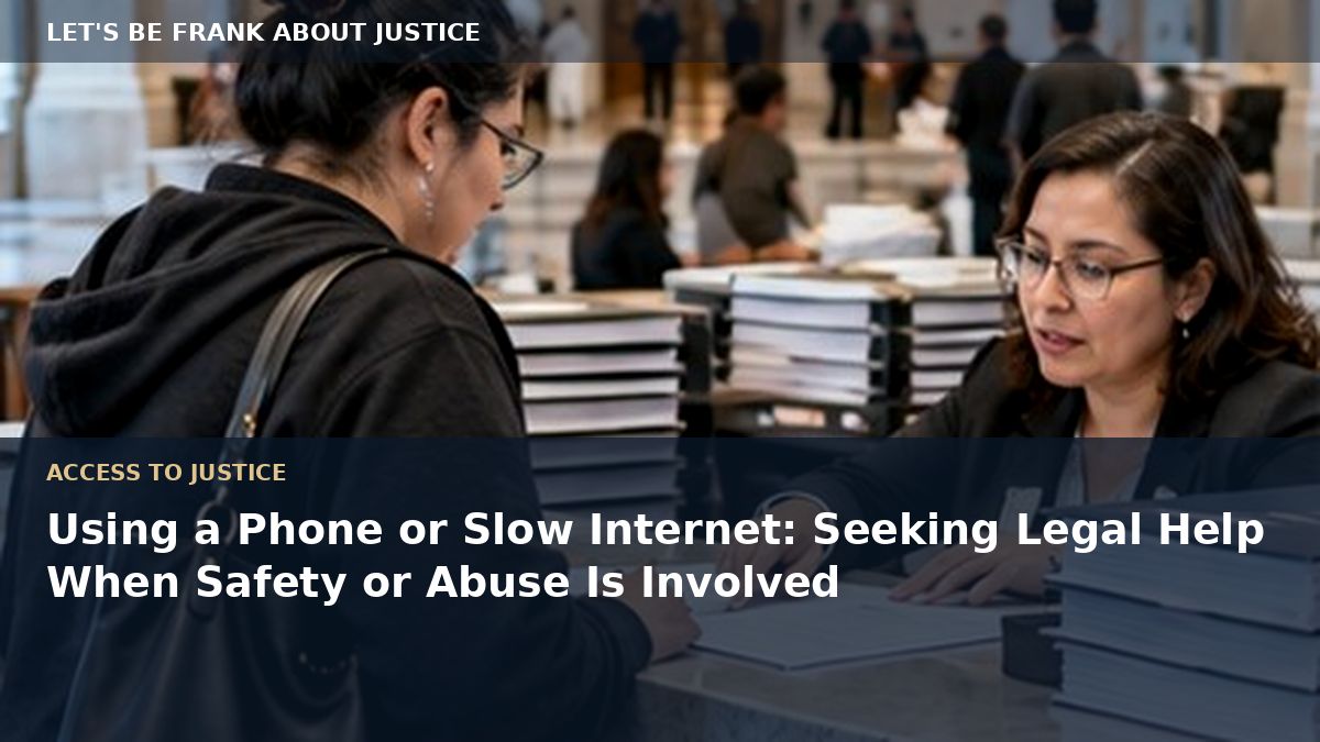 Using a Phone or Slow Internet: Seeking Legal Help When Safety or Abuse Is Involved