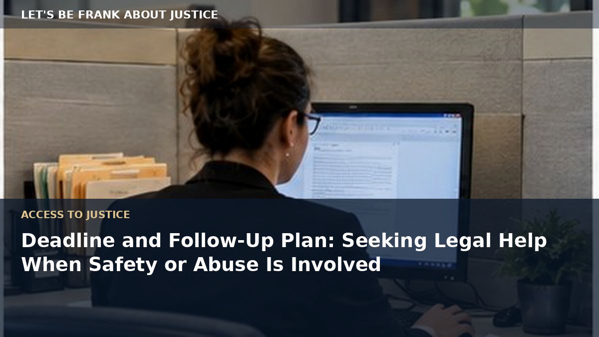 Deadline and Follow-Up Plan: Seeking Legal Help When Safety or Abuse Is Involved