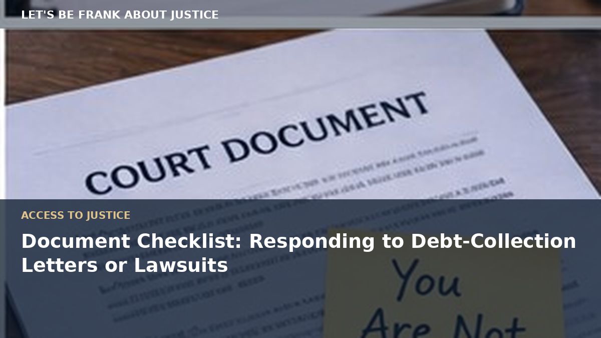 Document Checklist: Responding to Debt-Collection Letters or Lawsuits