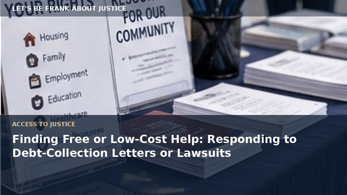 Finding Free or Low-Cost Help: Responding to Debt-Collection Letters or Lawsuits