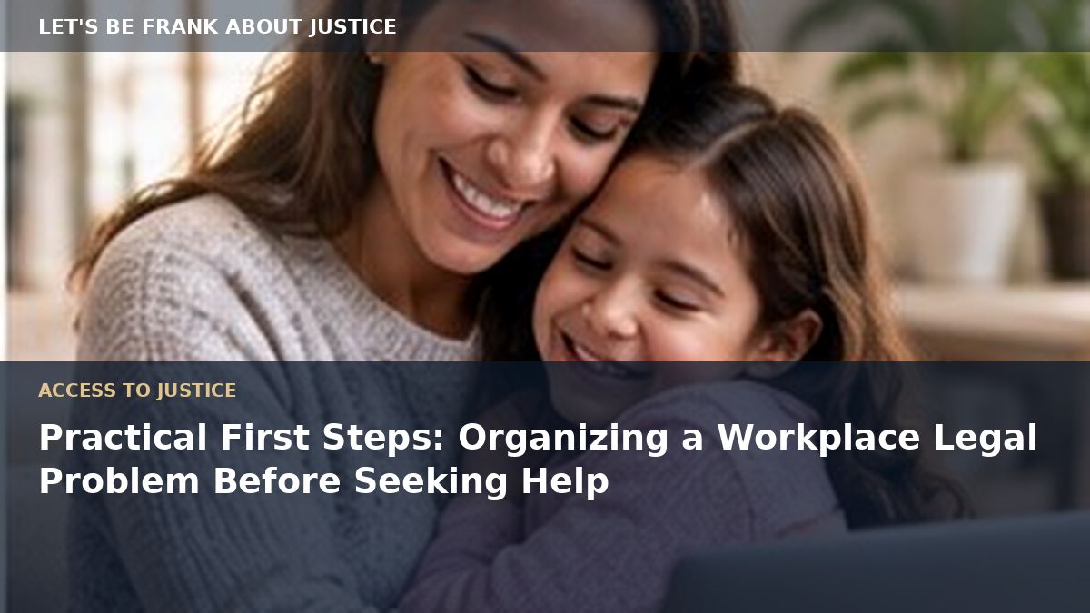 Practical First Steps: Organizing a Workplace Legal Problem Before Seeking Help