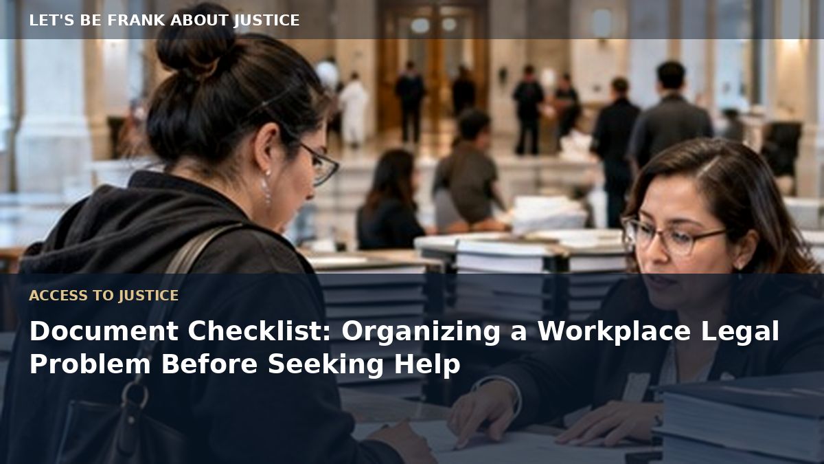 Document Checklist: Organizing a Workplace Legal Problem Before Seeking Help
