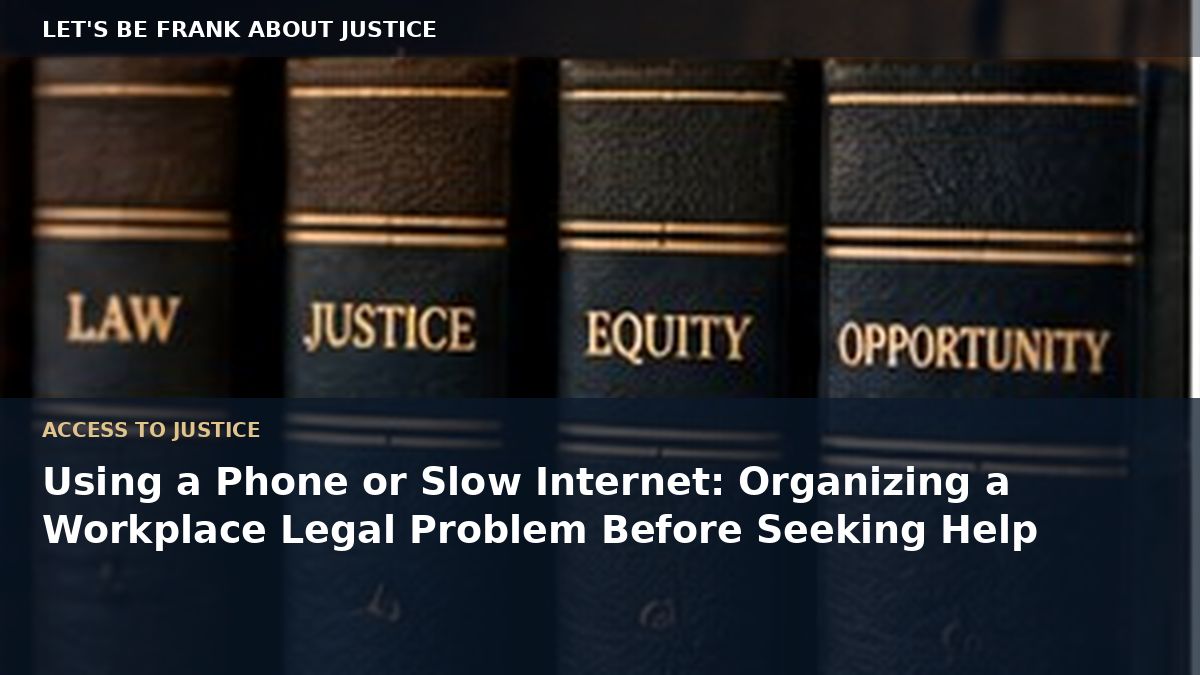 Using a Phone or Slow Internet: Organizing a Workplace Legal Problem Before Seeking Help
