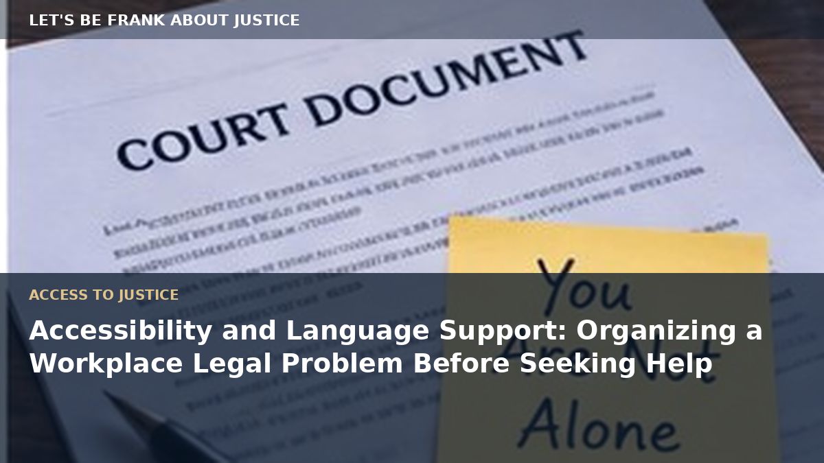 Accessibility and Language Support: Organizing a Workplace Legal Problem Before Seeking Help