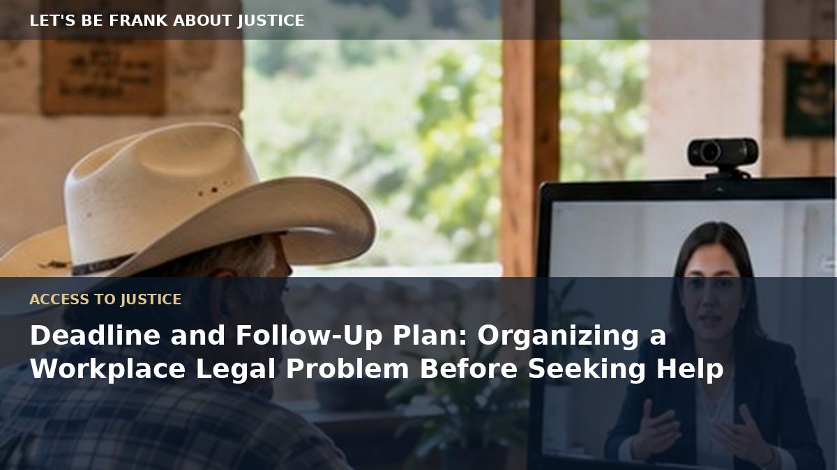 Deadline and Follow-Up Plan: Organizing a Workplace Legal Problem Before Seeking Help