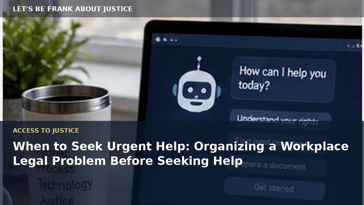 When to Seek Urgent Help: Organizing a Workplace Legal Problem Before Seeking Help