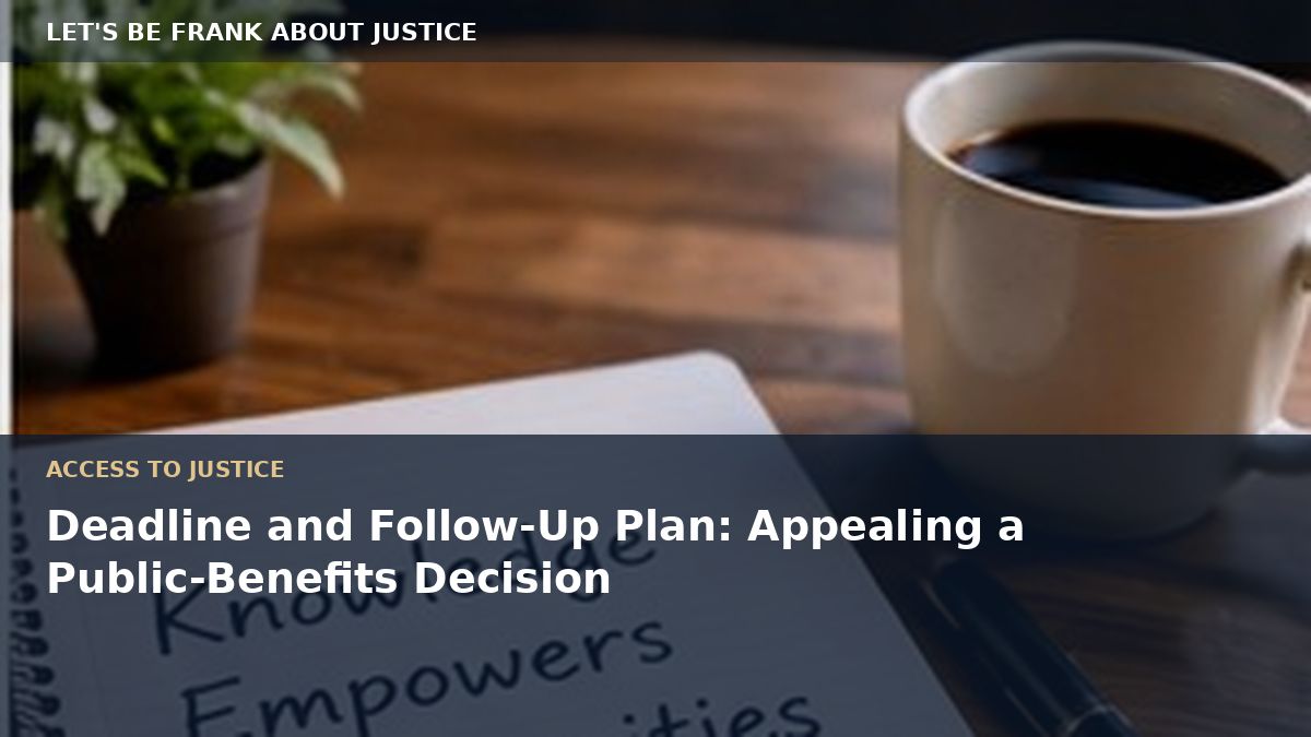 Deadline and Follow-Up Plan: Appealing a Public-Benefits Decision